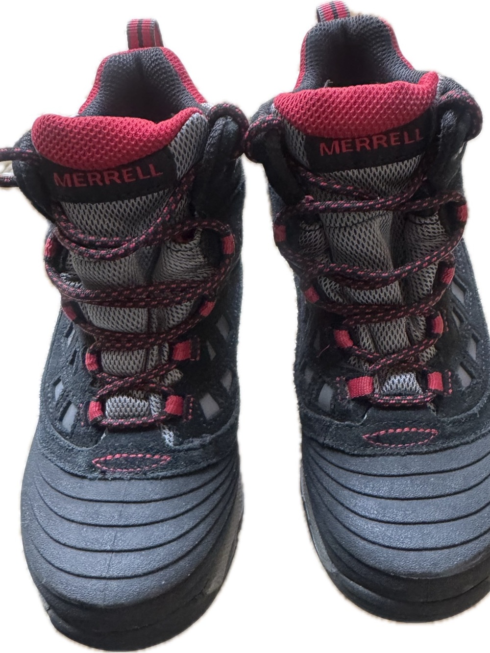 Merrell Kids Black and Red Hiking Boots